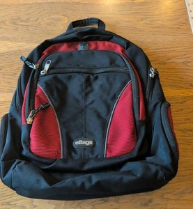 eBags Travel Backpack Convertible eTech Weekender Carry On 18x16x6 Red&Black - Picture 1 of 4