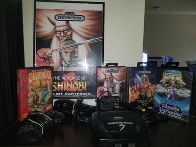 Sega Genesis 3 system w/Revenge of Shinobi Framed art classic collector kit!! - Image 1 of 4
