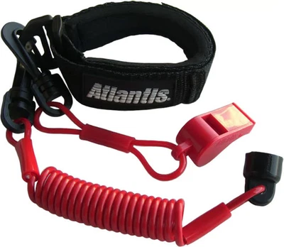 Atlantis Pro Floating Wrist/Jacket Lanyard with Whistle - Red A8123PFW - Image 1 of 3