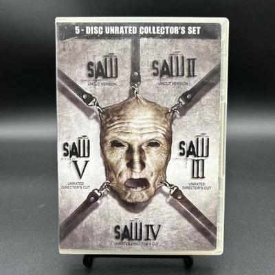 SAW Unrated Collector's Set (DVD, 2008, 5 DISCS) 1 2 3 4 5 -  Mint Discs!! - Image 1 of 2