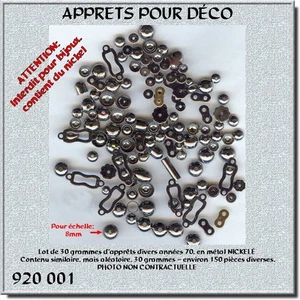 920001*Lot de fournitures métal nickelé, pour déco, 30 grammes:environ 150 pcs - Picture 1 of 1
