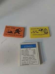 Vintage 1985 Monopoly Original Community Chest & Chance Cards Deeds Replacement  - Picture 1 of 4