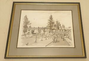 ALBIN TROWSKI 1919-2012 painting Capesthorne Hall original signed water colour