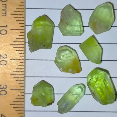 Peridot rough gemstones natural raw crystals parcel Forsterite Olivine 32.7ct - Image 1 of 4