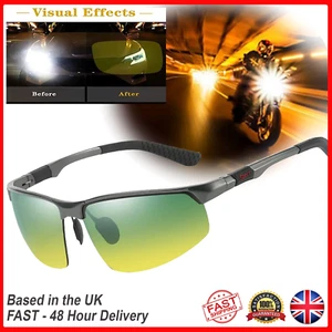 Motorcycle Night Driving Glasses Mens / Womans HD Polarized Anti-Glare Night Vis - Picture 1 of 8