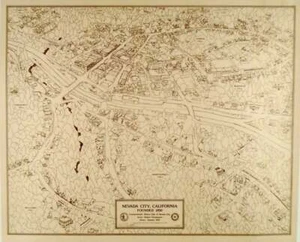 Robert CHRESTENSEN / ORIGINAL SIGNIERTE KARTE VON NEVADA STADT KALIFORNIEN 1975 1. Aufl. - Bild 1 von 7