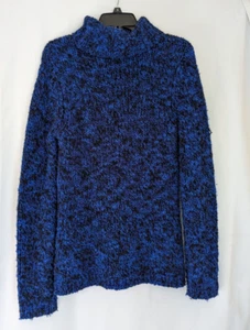 Vintage Apostrophe Pullover Wollmischung Damen Gr. M blau schwarz veavy - Bild 1 von 5