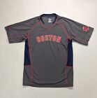Boston Red Sox Shirt Men's Medium Gray Majestic Short Sleeve Embroidered Mlb