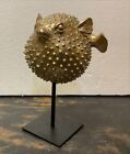 Poly Gold Leaf Fish On Metal Stand