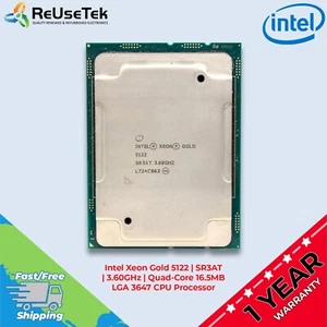 Procesador CPU Intel Xeon Gold 5122 | SR3AT | 3,60 GHz | Quad-Core 16,5 MB LGA 3647 - Imagen 1 de 12