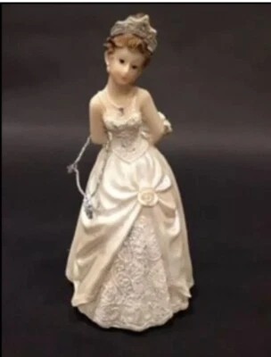 Estatuilla niña quinceañera adorno de pastel 15 cumpleaños resina 6" Foto 1 de 4