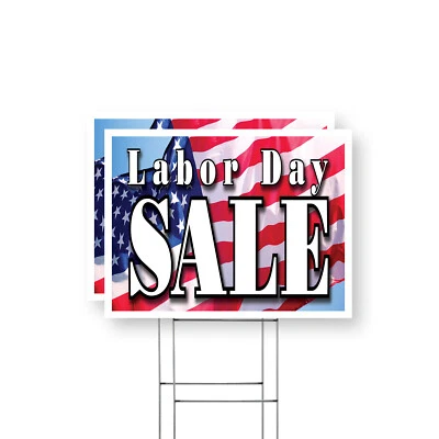 Labor Day Sale Yard Sign Seasonal Promotions, Retail Discounts, Event Marketing - Image 1 of 4