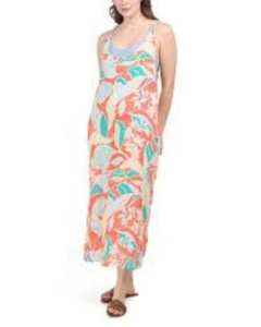 Cynthia Rowley Sleeveless Tropical Floral Maxi Dress With Braided Straps Medium - Picture 1 of 15