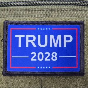 Trump 2028 Campaign Morale Patch Tactical Military Army USA Flag Hook & Loop - Picture 1 of 8