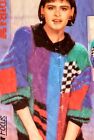 1980s Colour Block Checkerboard Graphics Mohair Knitting Pattern Patons 8413