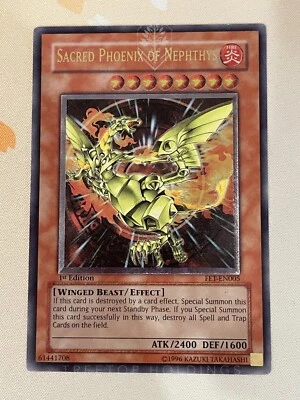 Yugioh, Sacred Phoenix of Nephthys FET-EN005 Ultimate Rare, 1st Edition, P/LP - Image 1 of 3