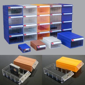 Caja de almacenamiento de componentes de plástico tipo cajón piezas organizador caja de herramientas apilable - Imagen 1 de 18