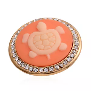 CAMEO PEACH TURTLE RING 6 #cameorings #size6rings #size6ring #size6 #turtlerings - Picture 1 of 7