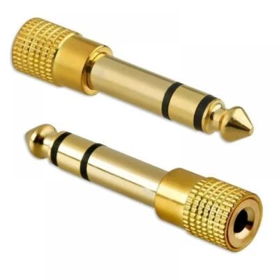 1piece 6.35mm 1/4" Male to 3.5mm 1/8" Female TRS Stereo Audio Headphone Adapter - Image 1 of 4