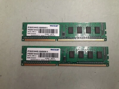 Patriot 8GB (2x4GB) PC3-12800 Desktop Memory PSD34G160081 PS1043-463778 -463770 - Image 1 of 3