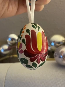 Vintage handbemalt eiförmig Weihnachten Holz Ornament - Bild 1 von 4