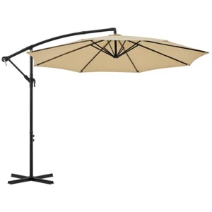 10/11 FT Patio Offset Umbrella Outdoor Hanging Market Umbrella with Cross Base - Picture 1 of 21