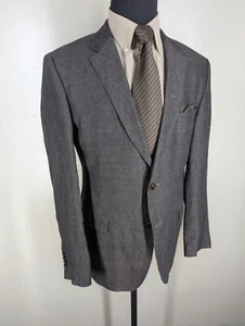 Hugo Boss 100% Pure Linen Dark Brown Blazer-No Pants-US Size 44 Reg-NEAR MINT - Picture 1 of 10