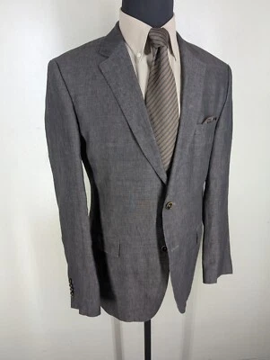 Hugo Boss 100% Pure Linen Dark Brown Blazer-No Pants-US Size 44 Reg-NEAR MINT - Image 1 of 4