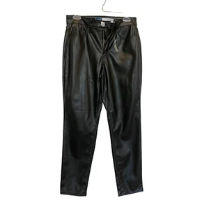 Old Navy Faux Leather Pants High-Rise O.G. Straight Black Size 4 - Picture 1 of 5
