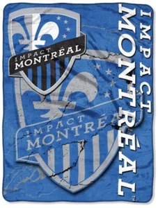 New MLS Montreal Impact 46" x 60" Concrete Raschel Throw Blanket Tapestry Soccer - Picture 1 of 4