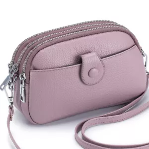 Women's Shoulder Bag Genuine Leather Classic Envelope Small Phone Bag Crossbody - Picture 1 of 2