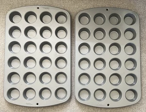 Set of 2 Wilton Ultra Bake Professional 24 Cup Nonstick Mini Muffin Pans - Picture 1 of 4