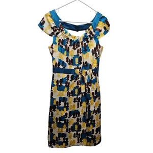 Anthropologie Mint Jodi Arnold Seide 100 % Blumen Cocktail Party Kleid Gr. 4 - Bild 1 von 8