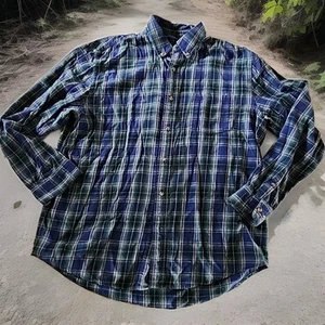 Camisa de franela Falls Creek para hombre azul a cuadros manga larga con botones talla L grande - Imagen 1 de 12