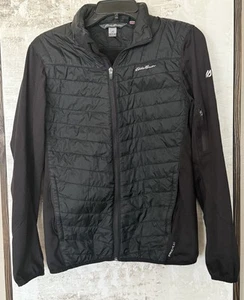 Eddie Bauer gefütterte Jacke Herren klein schwarz Primaloft Free Heat Kapuze Reißverschluss - Bild 1 von 10