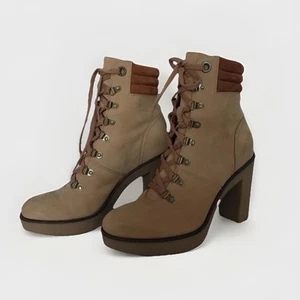 WITTNER Vickie Brown Leather Heeled Lace Up Ankle Boots Size 40 / Size 9 US - Picture 1 of 7