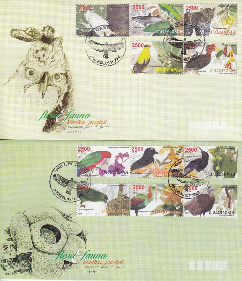 Indonesia - Indonesia Edición 2008-11-05 (FDC) Aves Foto 1 de 1