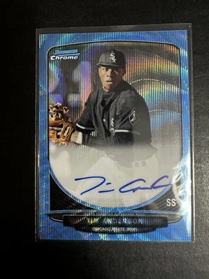 2013 Bowman Chrome Tim Anderson RC Blue Wave Refractor Auto #19/50 Gem Mint - Image 1 of 2