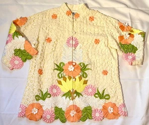 VINTAGE SIZE M HEAVILY EMBROIDERED & APPLIQUED JACKET, FOYEN'S OF HAWAII, EUC - Picture 1 of 11