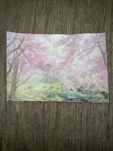 Marcatore acquerello glitter fiori di ciliegio originale ACEO su carta firmato art #232 - Foto 1 di 2