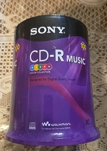 Sony 100CRM80RSX 80 min CD-R Music Discs - 100 Count NOS 2008 - New Read - Picture 1 of 4