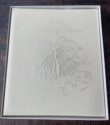 Álbum campanas de recuerdo de fotos de boda sello de los 90 de colección crema-SIN USAR NUEVO Foto 1 de 4