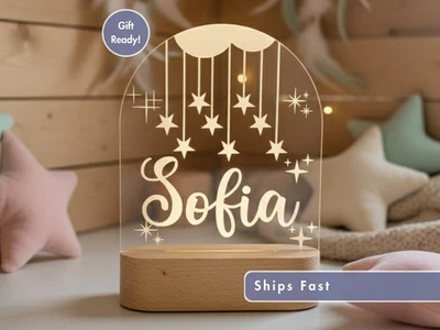 Luz LED Star con Nombre Personalizada, Lámpara LED Personalizada para Dormitorio Infantil Foto 1 de 4