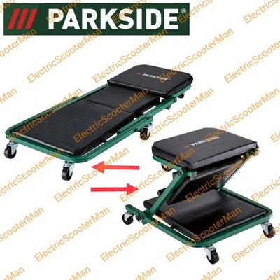 Parkside 2in1 Car Creeper & Stool Roller 150kg Foldable Sturdy Padded Seat - Image 1 of 4