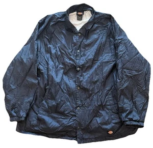 Dickies Button Up Jacket Windbreaker Coat Men’s 2XL Navy Blue Nylon Workwear - Picture 1 of 5