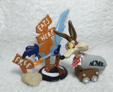 '94 Road Runner + Wile E Coyote Figurine/ Figure PVC toy APPLAUSE LOONEY TUNES Cover