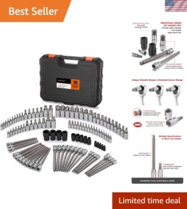 107-Piece Allen and Torx Bit Socket Set, 1/4", 3/8" and 1/2" Drive Hex/Ball E... - Picture 1 of 10