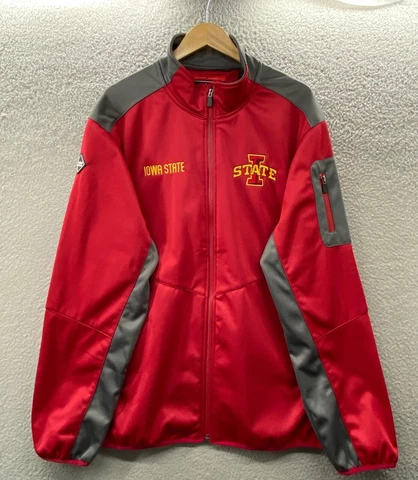 Iowa State ISU Cyclones Franchise Club Jacket Mens Extra Large Red NCAA Pockets Cover