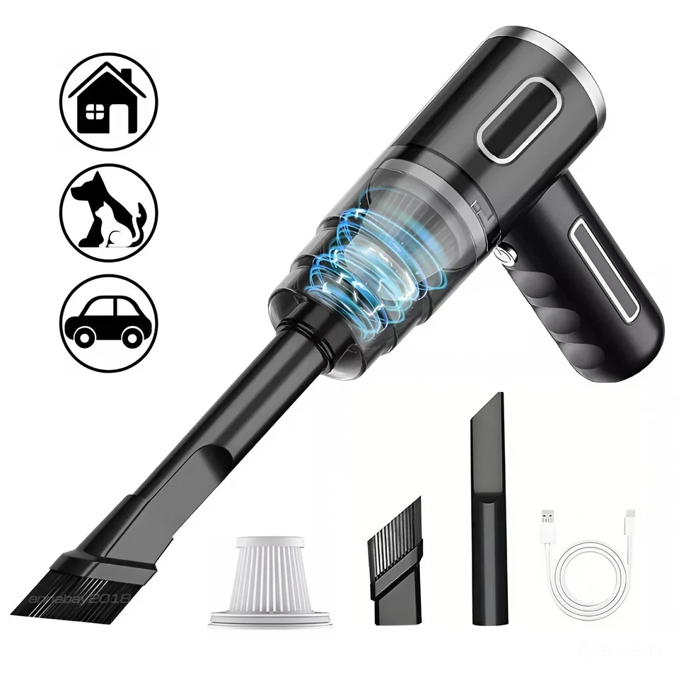 ANNABAY2018 120W Cordless Handheld Vacuum Rechargeable Cleaner Duster Portable Car Home Pet