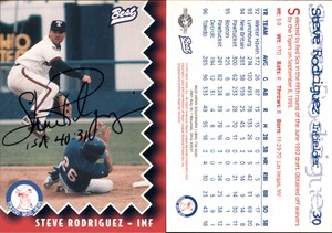 Steve Rodriguez Signed 1997 Best Toledo Mud Hens #30 Card Toledo Mud Hens